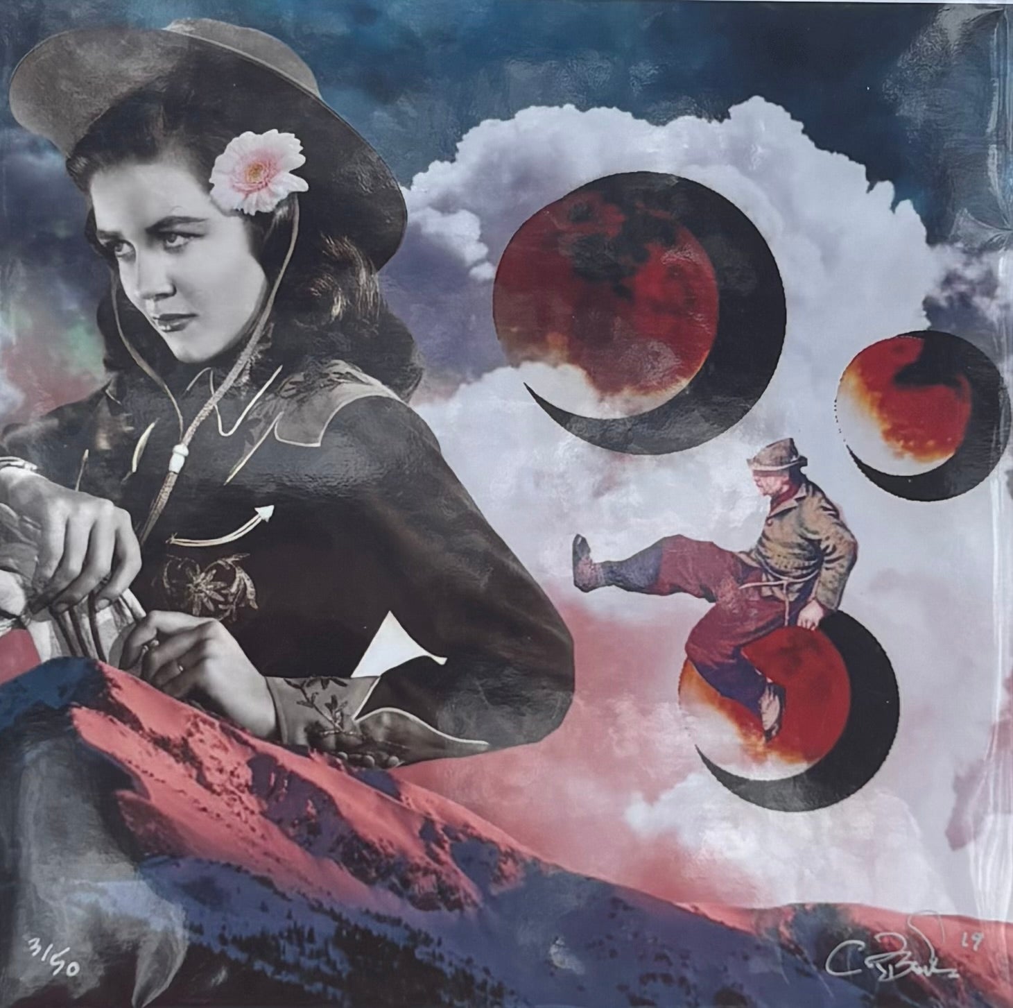 Original Artwork, Cowgirl and Moons