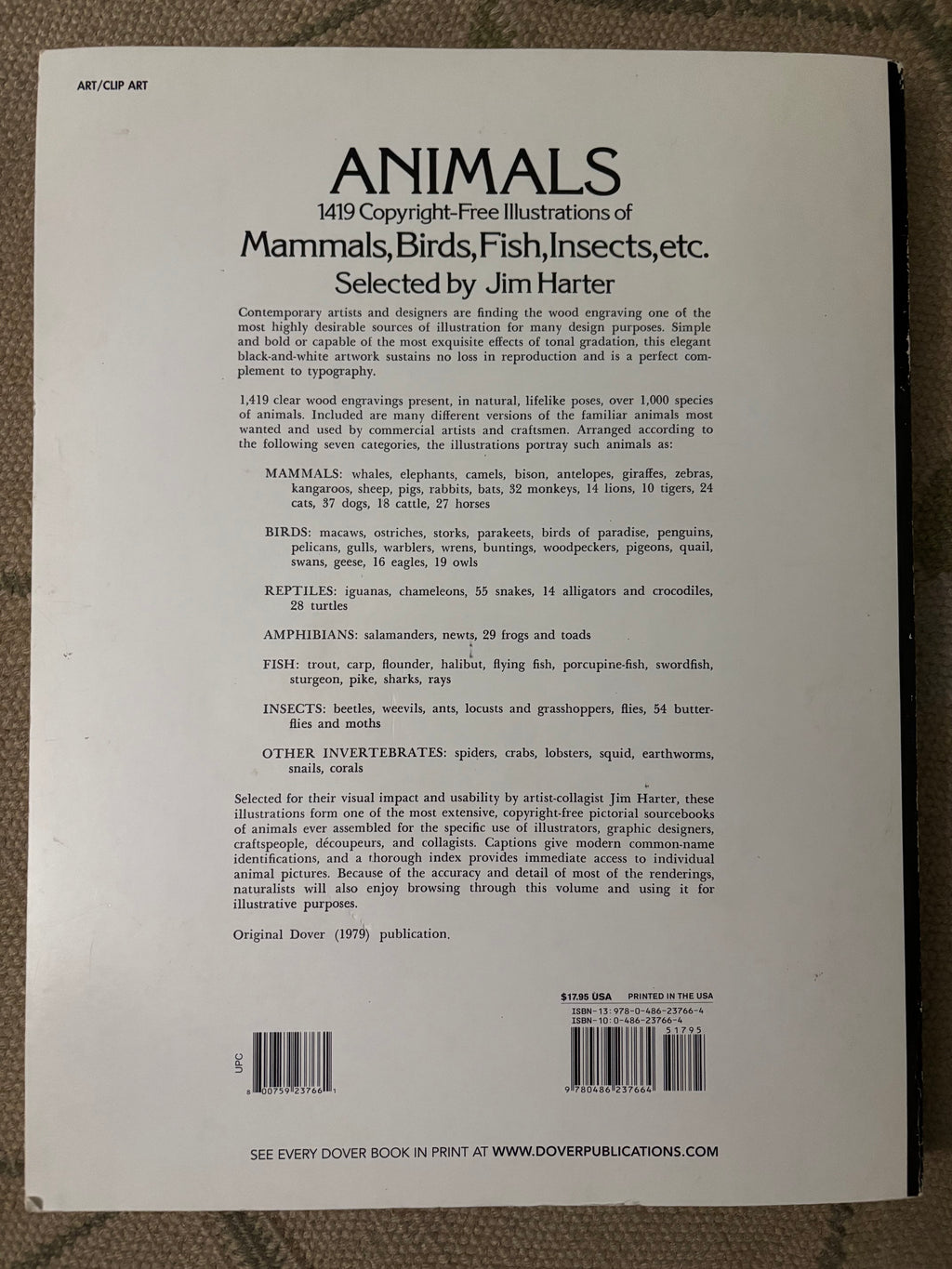 Animals: A Pictorial Archive from 19th Century Sources, by Jim Harter, 1979