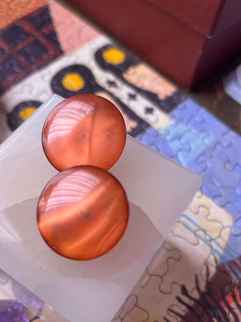 Vintage Pierre D'Albe Amber Bakelite Clip-on Earrings