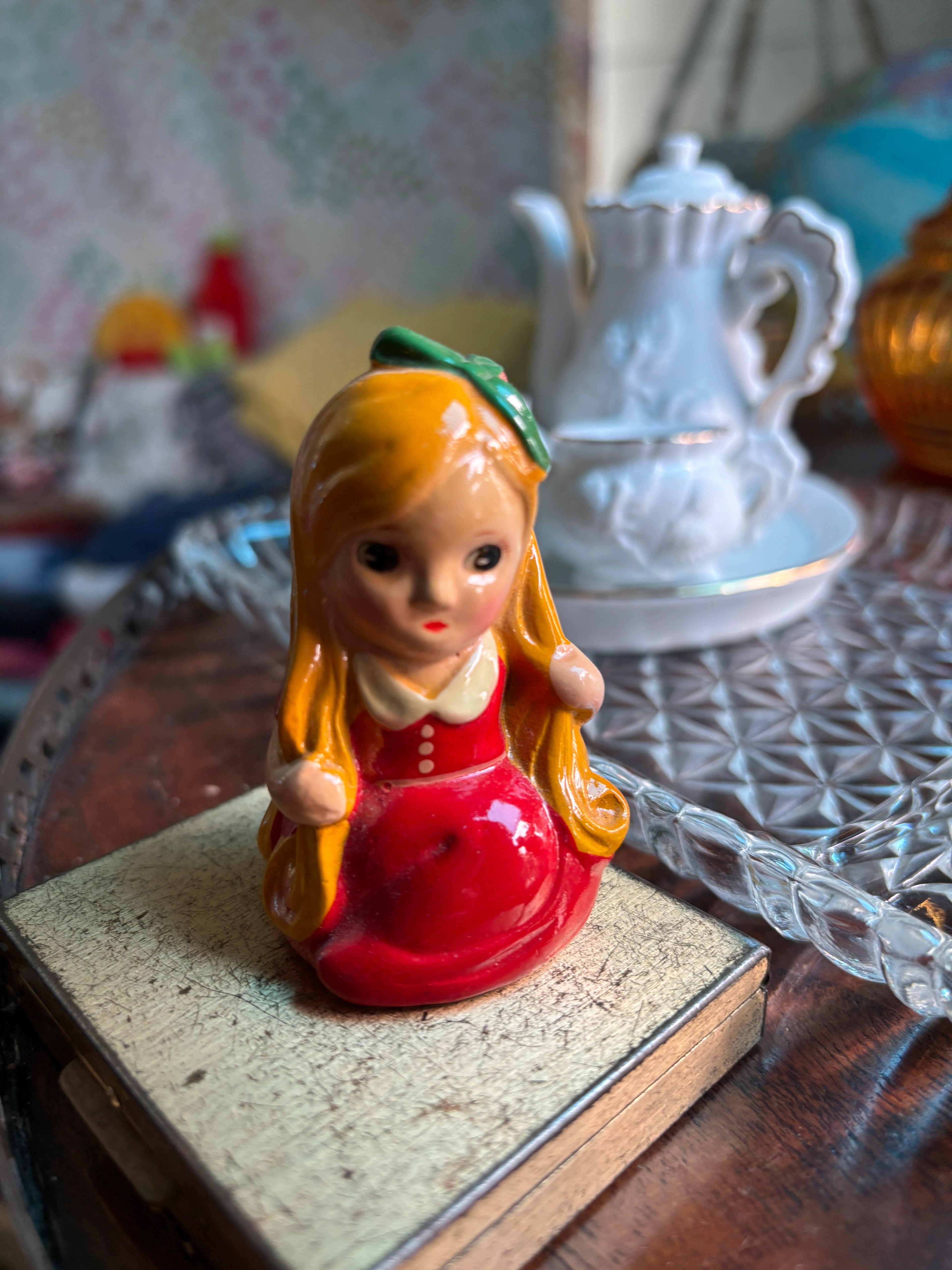 Vintage Pencil Sharpener- Girl in Red Dress
