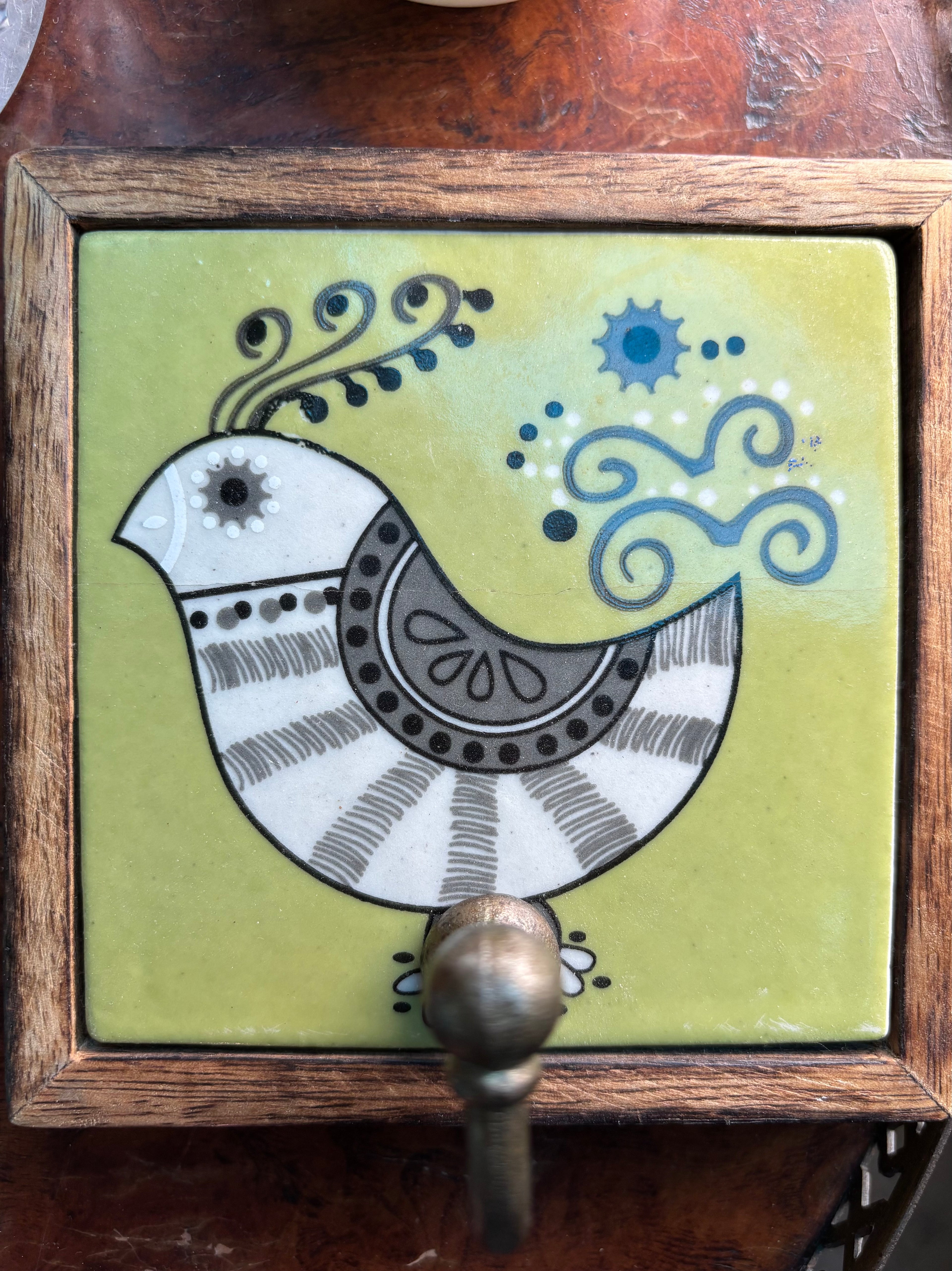 Rustic Bird Ceramic Wall Hanging and Hook