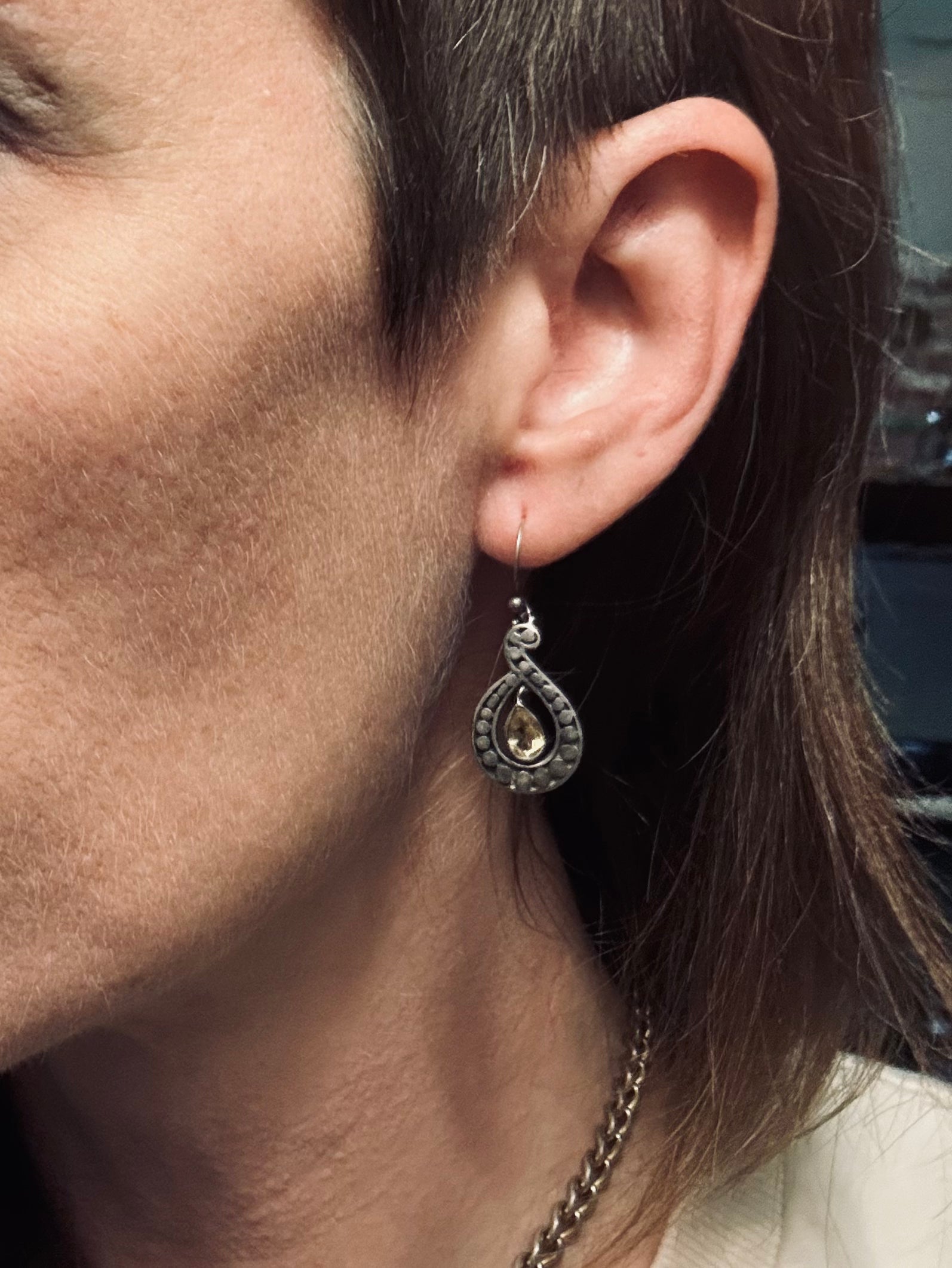 Citrine and Sterling Silver Earrings