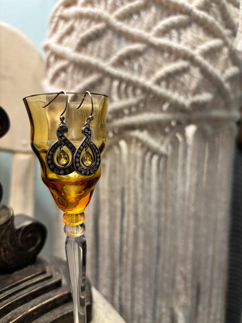 Citrine and Sterling Silver Earrings