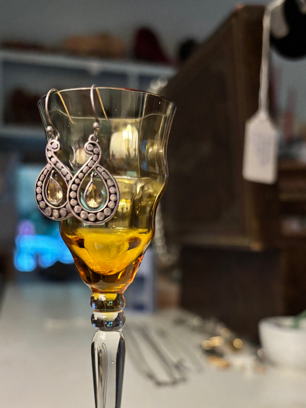 Citrine and Sterling Silver Earrings